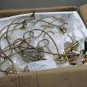 6-Light Modern Chandelier 36.6" Brass Candle Chandeliers Metal Gold Pendant Light Fixture for Dining Room Living Room Kitchen Island Foyer Entryway, E12 Base