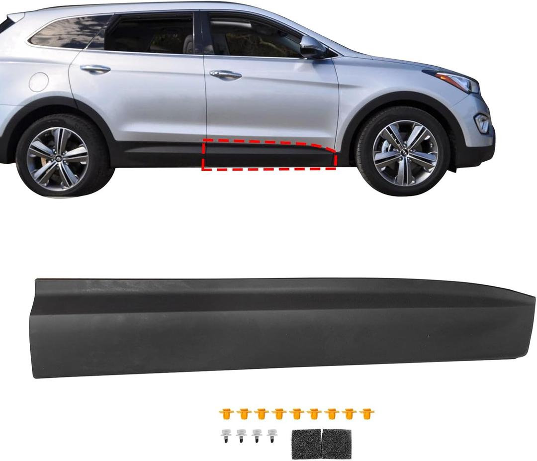 SecosAutoparts Door Lower Molding Trim, Front Passenger Side, Fit for Hyundai Santa Fe 2013-2018, Replace# 877222W000 87722-2W000CA, Door Garnish Molding Trim