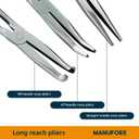 MANUFORE 5-Piece 11-Inch Long Nose Pliers Set- Straight, 45 and 90 Bent, Circle Nose and Diagonal Pliers-Premium Carbon Steel & CR-V, Long Reach for Electronics, Automotive and DIY