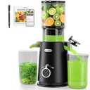 ECOSELF Juicer Machines With Wide Mouth Feed Chute For Fruits and Leafy Greens, Cold Press Juicer With Self Feeding & Hands-Free For Family, Juice Extractor Machine Easy to Clean (With Brush）