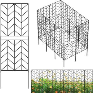 YBING Tall Decorative Garden Fence, 10 Pack Garden Fencing, 38in (H) x 10Ft (L) Rustproof Metal Fence Border, Animal Barrier for Dog, Border Panel Fencing, Fence No Dig for Patio Flower Bed Landscape