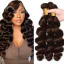 Brown Bundles Human Hair #4 Loose Wave Bundles 20 22 24 inch Dark Brown Loose Deep Wave Bundle Brazilian Remy Hair Weave 150g