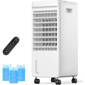 Windowless Portable Air Conditioner for Room, Evaporative Air Cooler w/7H Timer, 4 Modes & 3 Speeds, Swamp Cooler air conditioner with remote, Portable ac Unit no Window no Hose Needed, Pearl (Large)