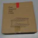 VERTORGAN Bamboo Corner Shelf(2 Pack),2 Tier Plate Organizer for Cabinet and Countertop,Pantry Dish and Spice Rack for Kitchen