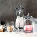 MyGift Glass Apothecary Jar Set with Clear Lid - Decorative Kitchen and Bath Storage Canisters, Wedding Centerpiece Jars, Candy Buffet with Lids