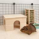 Niteangel Wood House with Window, Chinchilla and Guinea Pigs Hut Hideout