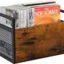 YINMIT Magazine Holder, Magazine Rack Floor, Magazine Rack for Desktop and Home Office, Magazine Storage Basket for Letters, Magazines, Books, Newspapers (Medium, Brown)