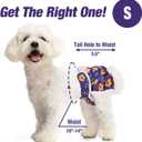 Pet Soft Washable Female Diapers (3 Pack) Female Dog Diapers, Comfort Reusable Doggy Diapers for Girl Dog in Period Heat (Cute Flower, S)