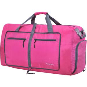 Woogwin Travel Duffel Bag Large Foldable Waterproof Overnight Bag for Beach Swim Bags Pool Sports Gym (100L Rose)
