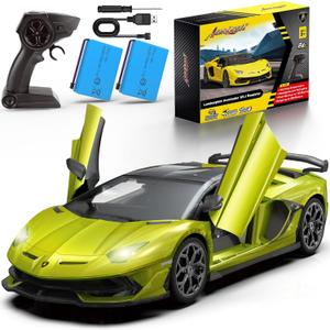 Lamborghini Remote Control Car, Officially Licensed 1:14 Lambo RC Car for Boys Girls Birthday Gift, Green Toys for 3 4 5 Years OldGreen