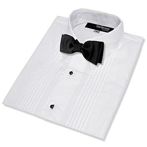 Gino Giovanni Boys Formal Tuxedo Shirt with Bow Tie #G112 (6, White)