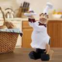 Chef Figurine for Kitchen Decor, Chef Holding Fruits & Bread with Puppy Figurines Chef Puppy Statue for Counter Top, Cabinet,Cupboard, Home Kitchen Cook Restaurant Dcor