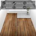 Oxdigi Vinyl Flooring Roll 53 sq.ft | 3'4"W x 16'5"L, PVC Leather-Like Linoleum Floor Covering, Waterproof Durable Heavy Vinyl, Easy to Install with Tape, Removable- No Adhesive Backing, Tan Brown
