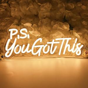 SYLHOME You Got This Led Neon Light Sign Bedroom Office Desk Shelf Wall Sign Decor Encouragement Birthday Wedding Party Decor USB 15.75"X6.3"
