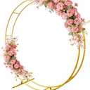 Large Double Round Gold Metal Balloon Arch kit Decoration for Wedding Birthday Party Graduation Decorations and Baby Shower Photo Background Dia in 1.8M