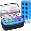YOUSHARES Insulin Vial Cooler Travel Case - 8 Slots Freezable Ice Brick Organizer for Peptide Vials, GLP-1 Fridge Holder Diabetic Small Bottle Refrigerator for 10ml U-100 Vials