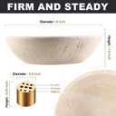 Koville Italian Travertine Incense Holder, 6" Incense Holders for Sticks, Sturdy Incense Burner Ash Catcher, Ideal for Meditation, Relaxing, Easy to Clean