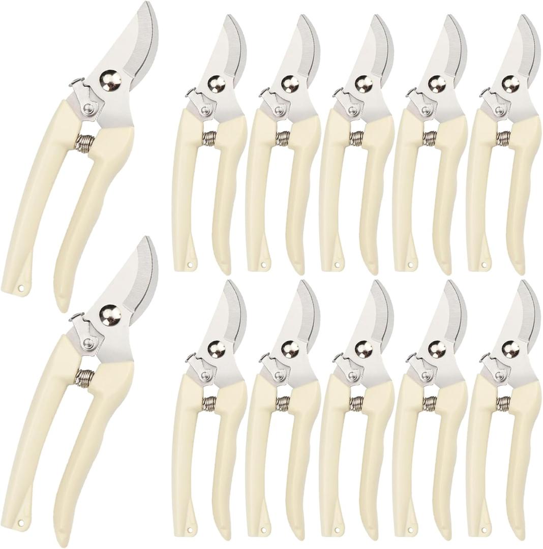 12 Pcs Garden Scissors for Plant, Tip Pruning Shears for Cutting Flowers, Trimming Plants, Bonsai and Fruits Picking (Bypass Blade Pruner)