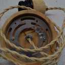 Bamboo Pendant Light Fixture One-Light Adjustable Boho Basket Handmade Woven Pendant Lighting for Kitchen Island Sink Farmhouse Dining Room (Natural-3)