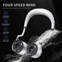 Multi functional rechargeable neck fan with LED display screen, a new portable fan for work and life, 4 mode.