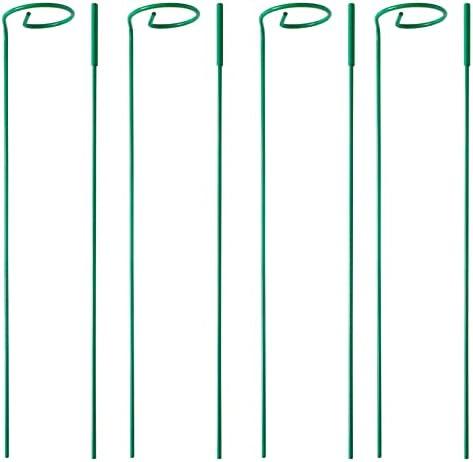 PFNRTH 4 Pack Plant Stakes,Plant Support Stakes for Two Sizes(16 or 32 Inches),Plant Stakes for Outdoor Plants,Garden Flower,Tomato(Green)