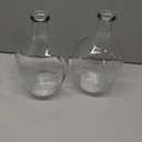 Hacaroa 2 Pack Clear Stout Glass Vases, 10 Inch Small Decorative Balloon Jug Vases Single Bud Neck Flower, Handmade Vintage Flower Vase for Tabletop, Centerpiece, Home, Hotel Decoration