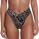 geluboao Women's Bikini Bottom Sexy V Cut High Cut Swimsuit High Waisted Bathing Suit Bottoms (Medium, Leopard)