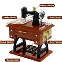 Sewing Machine Mini Music Box, Vintage Sewing Music Box Clockwork Home Crafts Table Desk Decoration Birthday Gift