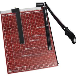 B4 Paper Cutter Paper Slicer with Safety Guard and Blade Lock Paper Trimmer Guillotine Heavy Duty Metal Base 15" Cutting Length Guillotine Paper Cutter for Office Home School(Red)
