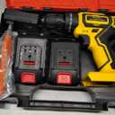 Cordless Drill with Battery and Charger, 20V Electric Power Drill with 3/8" Keyless Chuck, 25+3 Torque Settings & Impact Mode for Drilling, Screwdriving, and Home Improvement(2 Batteries) (Yellow)