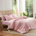 Nayoroom Gingham Comforter Set Queen Size Pink Plaid Checkered Comforter 3 Pieces Soft Lightweight Grid Dorm Bedding Set for All Seasons (1 Comforter, 2 Pillowcases)