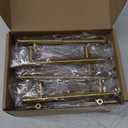 goldenwarm 25 Pack Kitchen Cabinet Handles 4in Gold Cabinet Pulls Brushed Brass Drawer Pulls - LS201GD102 Cabinet Handles for Kitchen Bathroom Bedroom Gold Bar Handles (Hole Centers: 4in)