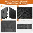 Polymer Interlocking Composite Deck Tiles Outdoor(10Pcs,Black)