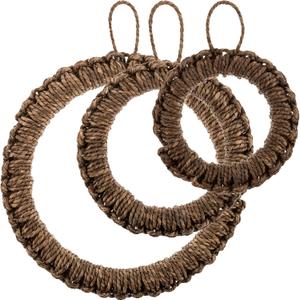 Karma, Trivets Round Jute Woven Set of 3, Handwoven Trivet Mat for Duch Oven, Hot Pots, Pans, Teapot and Tabletop, Espresso