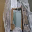 SmartStandard 34 x 84 in Glass Barn Door with 6FT Sliding Hardware Kit & Handle, Pre-Drilled Ready to Assemble, Waterproof PVC Coating, White, 5-Panel Glass