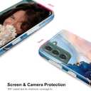 JAHOLAN Galaxy S22 Case Bling Glitter Sparkle Marble Design Clear Bumper Glossy TPU Soft Rubber Silicone Cover Phone Case for Samsung Galaxy S22 5G 6.1" 2022 - Purple