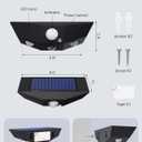 12 Pack Solar Fence Lights, Motion Sensor Outdoor Light with 3 Sided Lighting, 60 Lumens Fence Light Solar Powered, Solar Lights Outdoor Waterproof with 3000K/7000K Mode for Patio, Backyard, Fence (Black)