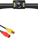 GLK Backup Camera Rear View Camera AHD 1080P Night Vision Reverse Camera, License Plate Backup Camera with 6 LED Lights,170 Degree Wide View Angle, IP69K Waterproof, for 12-24V Pickup Car Truck RV SUV