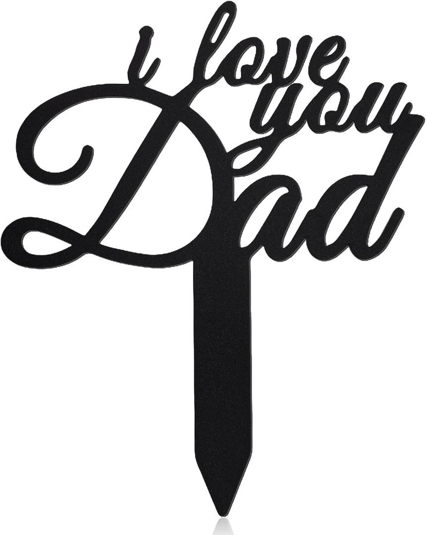 Tinideya Dad Memorial Stakes Grave Cemetery Decorations Metal Grave Markers Plaque Sympathy Garden Stake Waterproof Cemetery Memorial Signs for Funeral Decorations