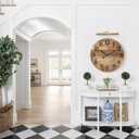 24 Inch Silent Large Wall Clock Battery Operated for Farmhouse Kitchen,Non-Ticking Retro Wall Clock with Big Numbers for Living Room,Vintage Wood Clock for Bedroom Home Country Office School