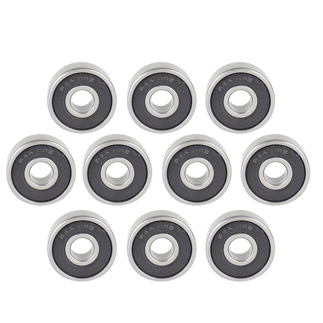 10 Pcs R4A-2RS Double Rubber Seal Bearings 1/4" x3/4" x9/32,ABEC-5 Z3 High Speed Sealed Miniature Bearings.