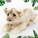 RoundFunny 15 Inch Stuffed Animal Lion Easter Gifts Lions Plush Realistic Wild Jungle Animals Lions Toys for Girls Boys Birthday (Lion)