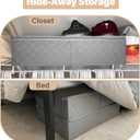 LotFancy Foldable Under Bed Storage Bags, Closet Organizers and Storage Bins, Clothes Blankets Organizer, with Clear Window and Reinforced Handles, 24” x 16” x 6", Pack of 2, Gray
