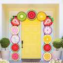 Fruit Door Banner Summer Fruit Party Decoration Twotti Frutti Porch Banner Sign Summer Strawberry Watermelon Orange Kiwi Front Door Hanging Decorations for Baby Shower Spring Photo Booth Prop