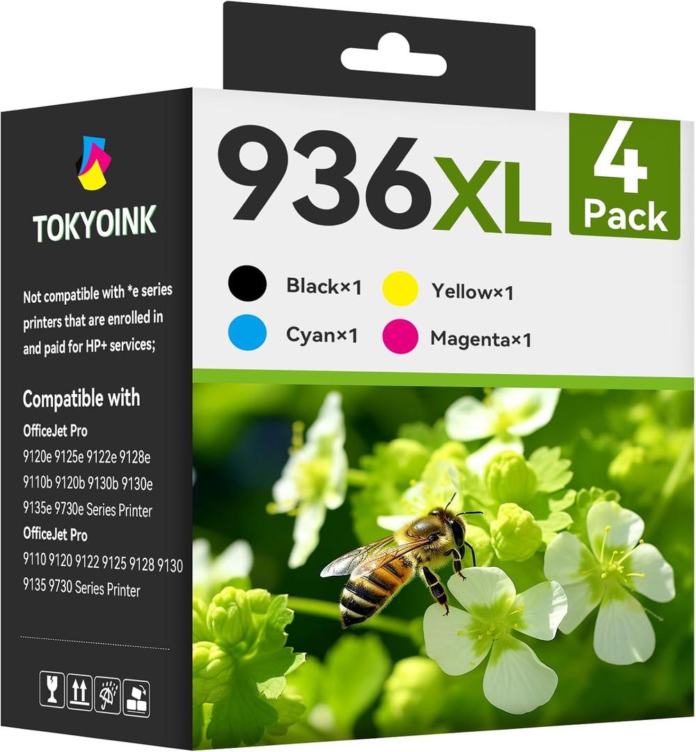 936XL 936 Ink Cartridges Replacement for HP 936 Ink Cartridges for HP 936e Ink 936XL Black and 936 Color Combo Pack for HP OfficeJet Pro 9120e 9730e 9130 9135e 9122e 9128e 9110b 9120b Printer