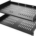 2 Pcs of 1U Universal Rack Shelf, 12" Deep Vented Cantilever Rack Tray for 19" Networking Cabinet or Rack, Black 2 Pcs (12 inches 2 Pcs)