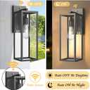 Bestshared Dusk to Dawn Sensor Outdoor Wall Lantern, 18 Inch Tall Large Exterior Wall Lights, Anti-Rust Modern Black Outside Lamp for House Front Porch Doorway Patio (Black, 18" H)