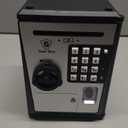 Lyght Mini ATM Savings Bank for Real Money, Electronic Voice Piggy Banks, Fingerprint Password, Kids Safe Box, Cool Stuff Gift for Boys and Girls Silver/Black