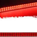 Partsam 17 Inch 40 LED Red Trailer Light Bar Waterproof Sealed 17" Utility Trailer Truck RV Pickup Led Stop Tail Third 3rd Brake Marker Clearance Identification Light Bar w/Chrome Bezel DOT Compliant