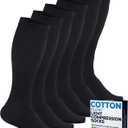 Pembrook Cotton Light Compression Socks for Women & Men - 3 Pairs | 8-15 mmHg Comfort Compression Socks for Men & Women, L